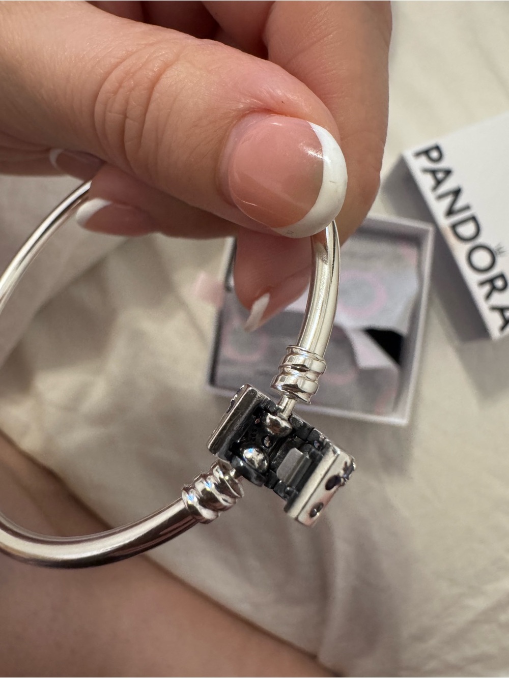 Pandora Silver Charm Bangle Bracelet - Picture 8 of 8